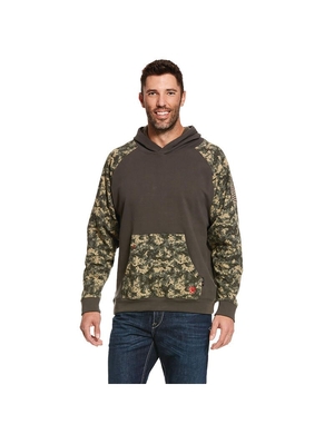 Sweat à Capuche Ariat FR DuraStretch Patriot Vert Olive Camouflage | UOG-6410800