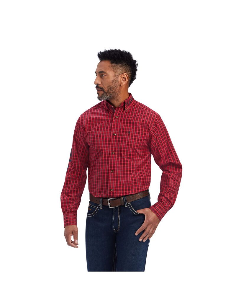 Chemises De Costume Ariat Team Mariano Fitted Rouge | KGM-2837772