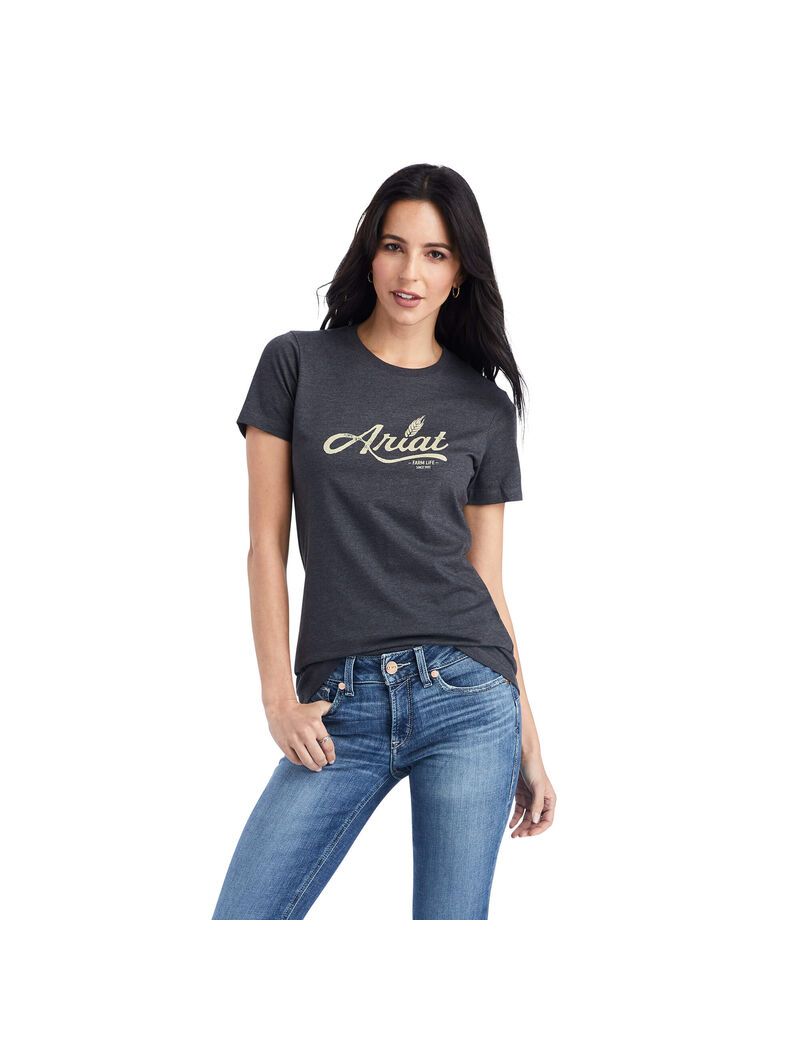 Hauts Ariat Wheat Script Tee Grise | SUW-6034201