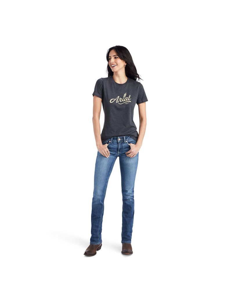 Hauts Ariat Wheat Script Tee Grise | SUW-6034201