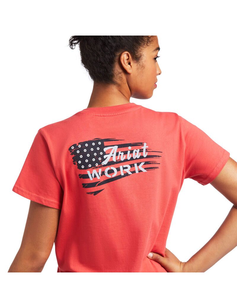 Vêtements De Travail Ariat Rebar Coton Strong Flag Graphique T Shirts Multicolore | MUQ-8623364