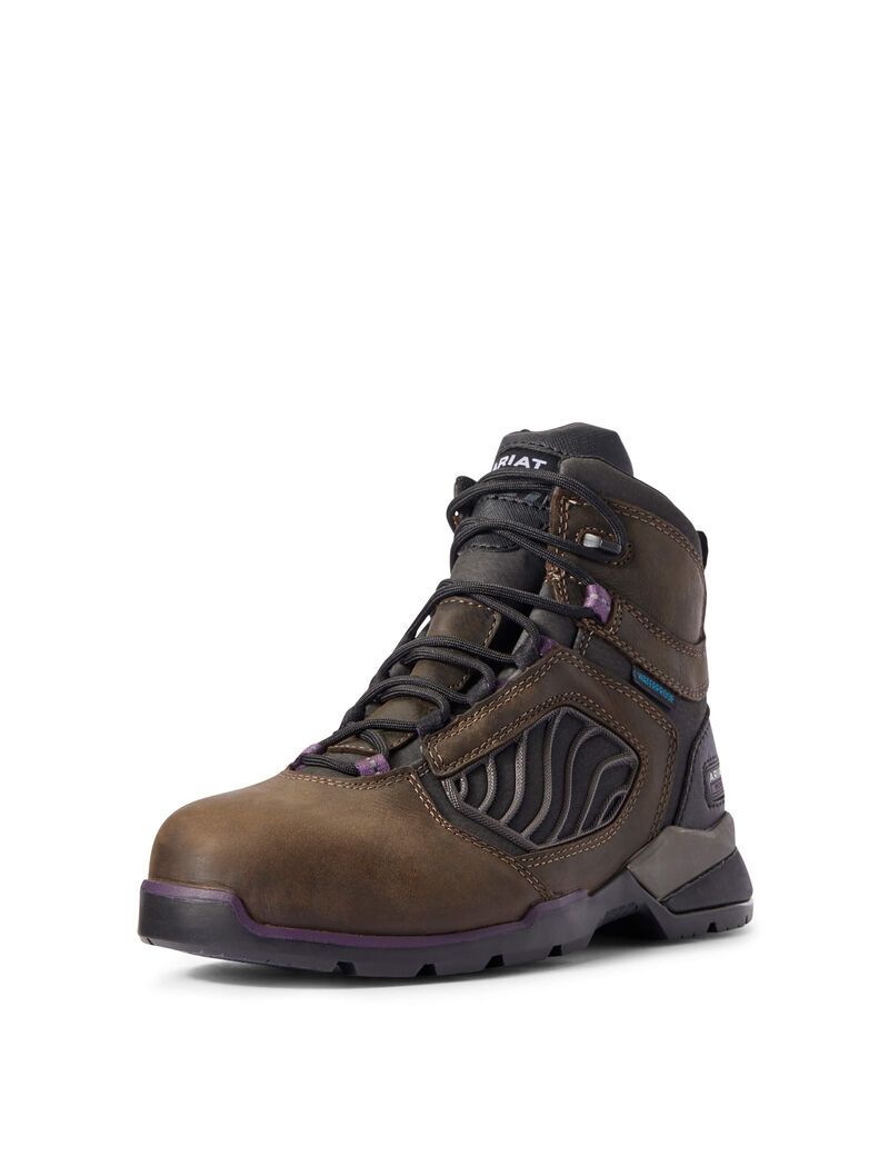 Bottes de Travail Ariat Rebar Flex 6' Imperméables Carbon Embout Marron Foncé | OVG-1481274