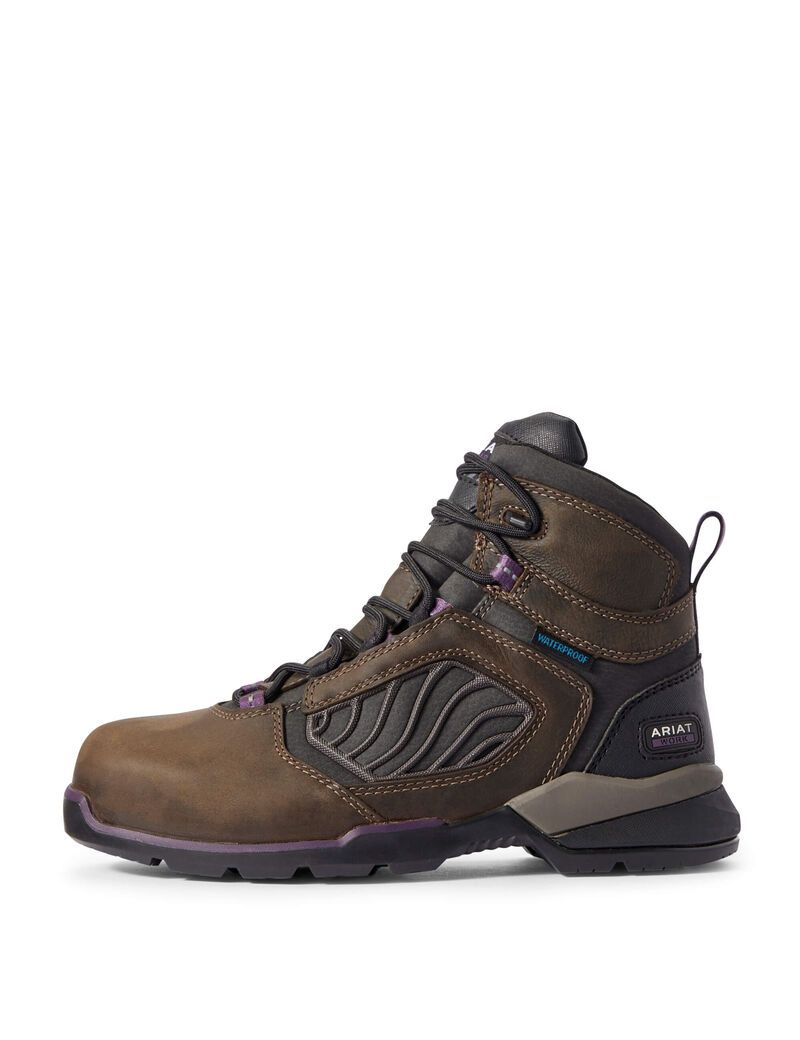 Bottes de Travail Ariat Rebar Flex 6' Imperméables Carbon Embout Marron Foncé | OVG-1481274