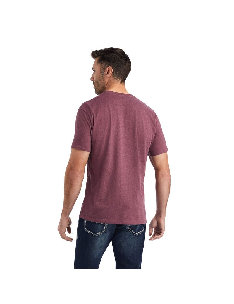 T Shirts Ariat Octane Stack Bordeaux | ITF-2216409