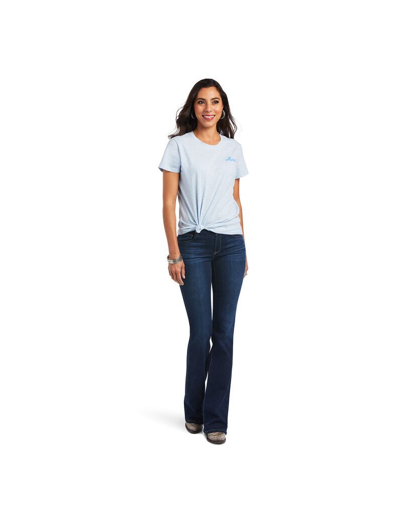 Hauts Ariat REAL Flag Waver Tee Bleu | ZCV-5146280