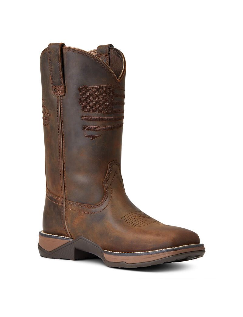 Bottes Western Ariat Anthem Patriot Marron | ASK-0556421