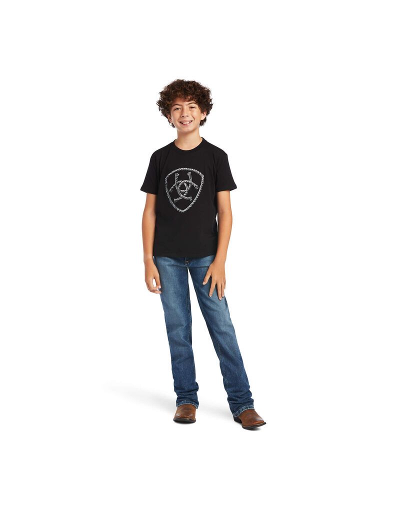 T Shirts Ariat Rope Shield Noir | BBL-0989406