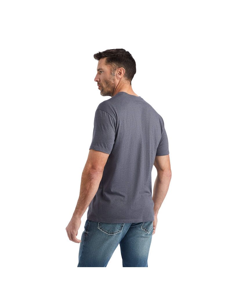 T Shirts Ariat Faded Titane | AFB-6474143