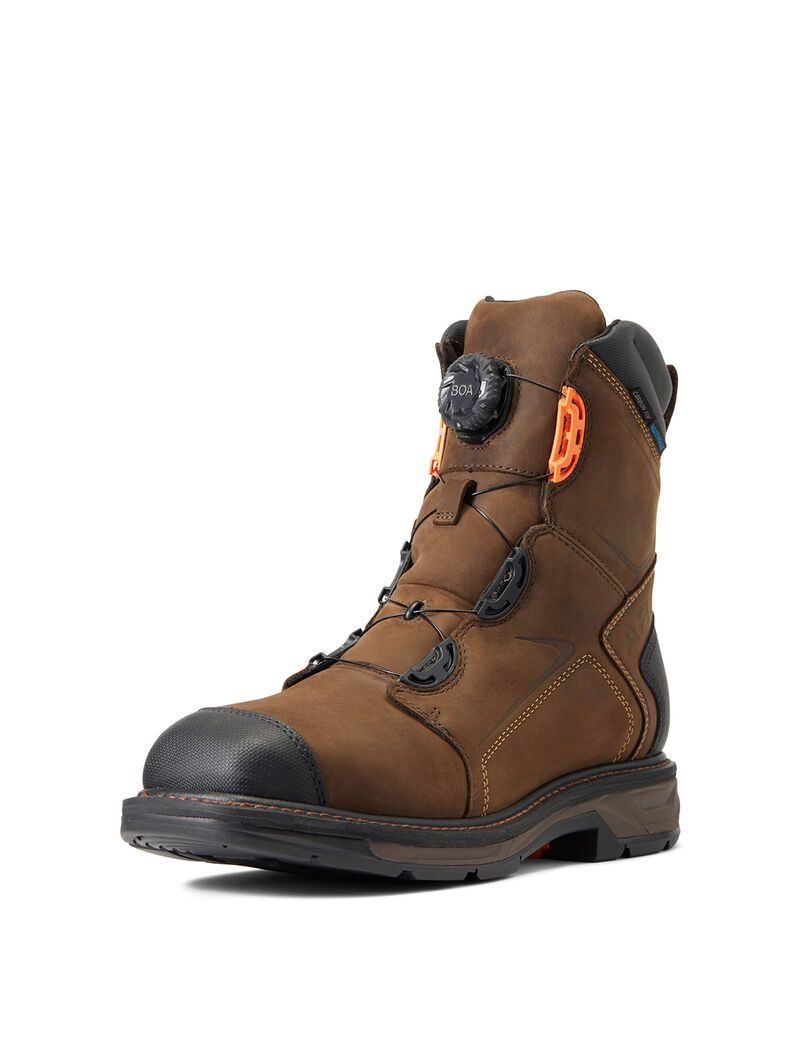 Bottes de Travail Ariat WorkHog XT 8' BOA Imperméables Carbon Embout Chocolat Marron | BET-3623780