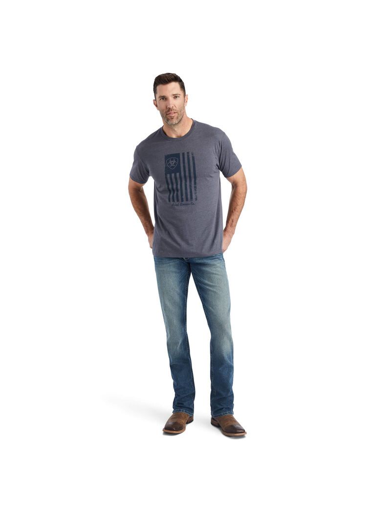 T Shirts Ariat Faded Titane | AFB-6474143