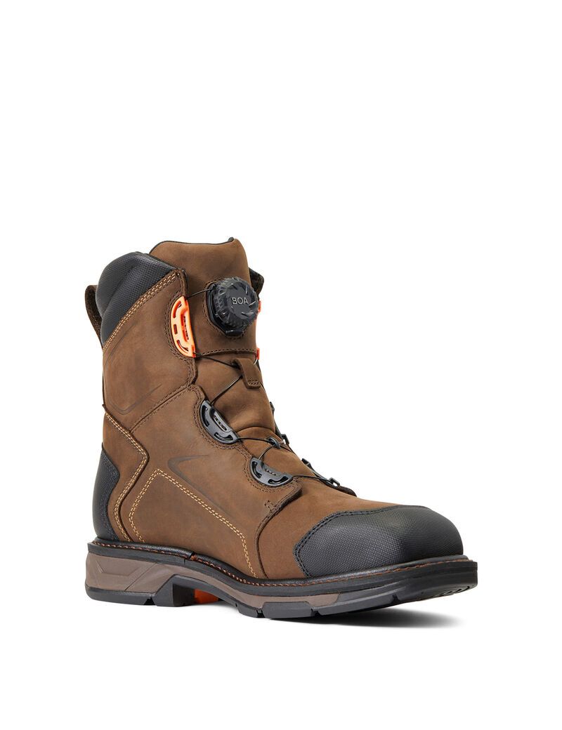 Bottes de Travail Ariat WorkHog XT 8' BOA Imperméables Carbon Embout Chocolat Marron | BET-3623780