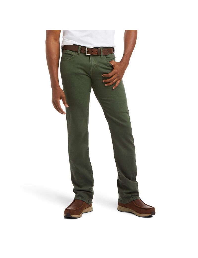 Jean Ariat M7 Rocker Stretch Grizzly Droit Vert Olive | QRB-2818027