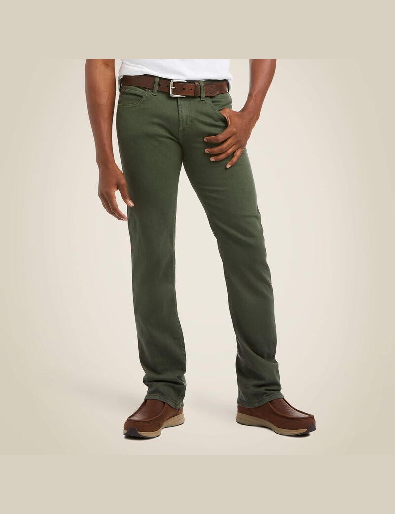 Jean Ariat M7 Rocker Stretch Grizzly Droit Vert Olive | QRB-2818027