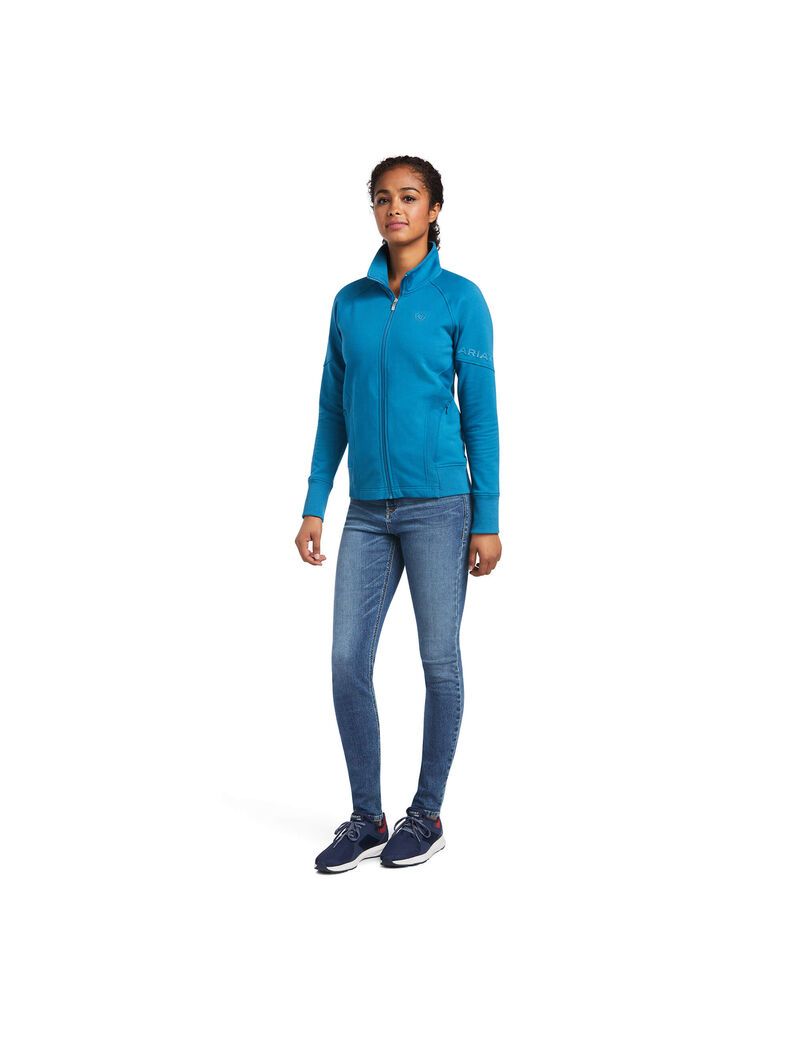 Sweats Ariat Largo Full Zip Bleu | HDF-3068772