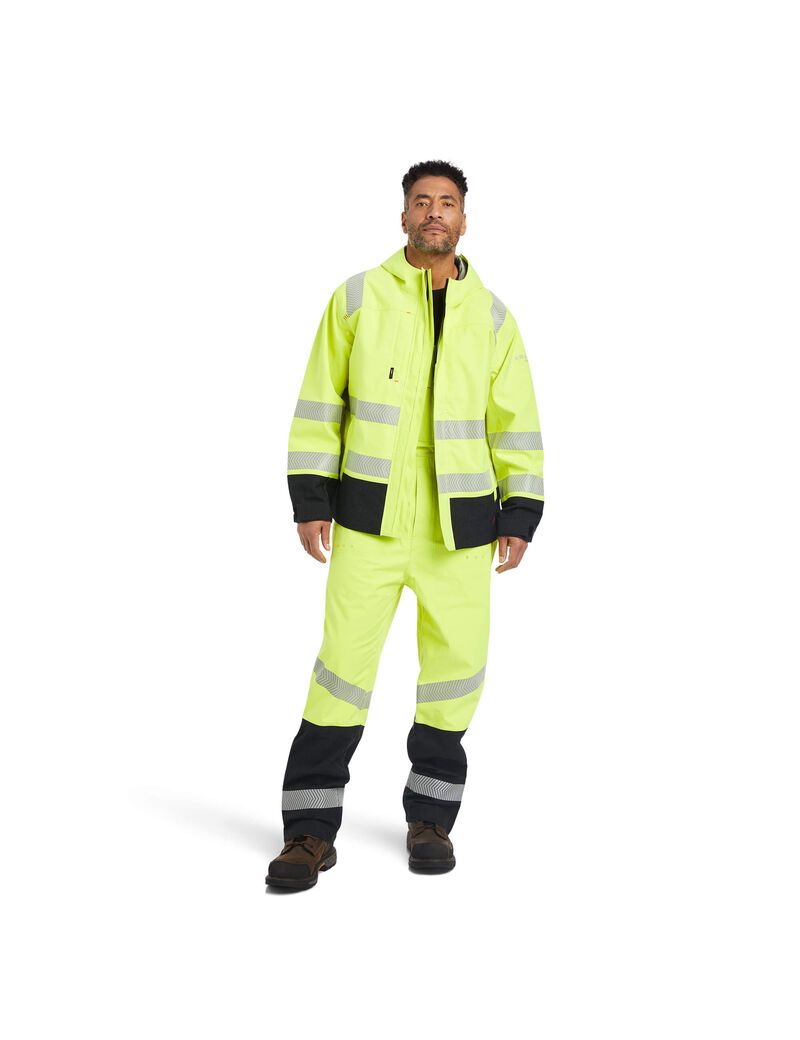 Vestes Ariat FR Hi-Vis Encapuchonné Imperméables Jaune | UUL-8674445