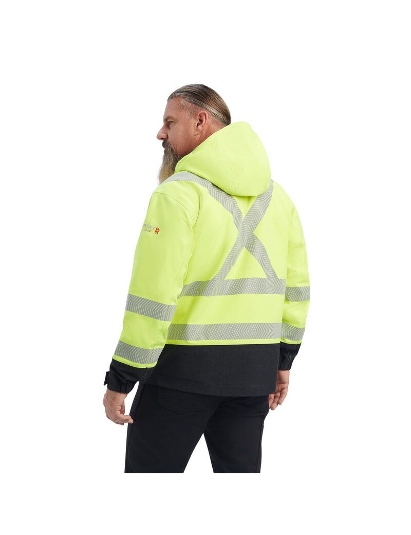 Vestes Ariat FR Hi-Vis Encapuchonné Imperméables Jaune | UUL-8674445