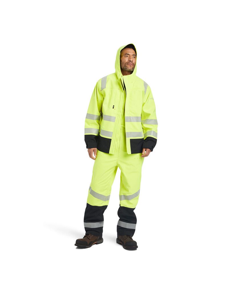 Vestes Ariat FR Hi-Vis Encapuchonné Imperméables Jaune | UUL-8674445