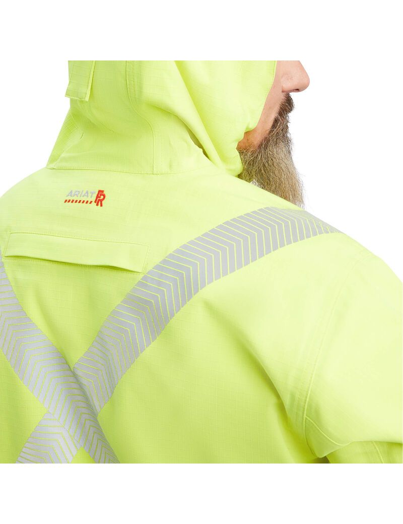 Vestes Ariat FR Hi-Vis Encapuchonné Imperméables Jaune | UUL-8674445