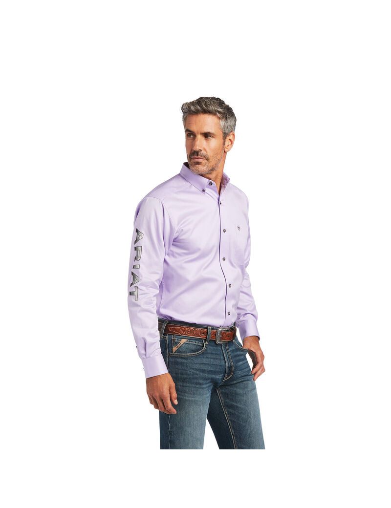 Chemises De Costume Ariat Team Logo Twill Fitted Violette Grise | XRG-3550946