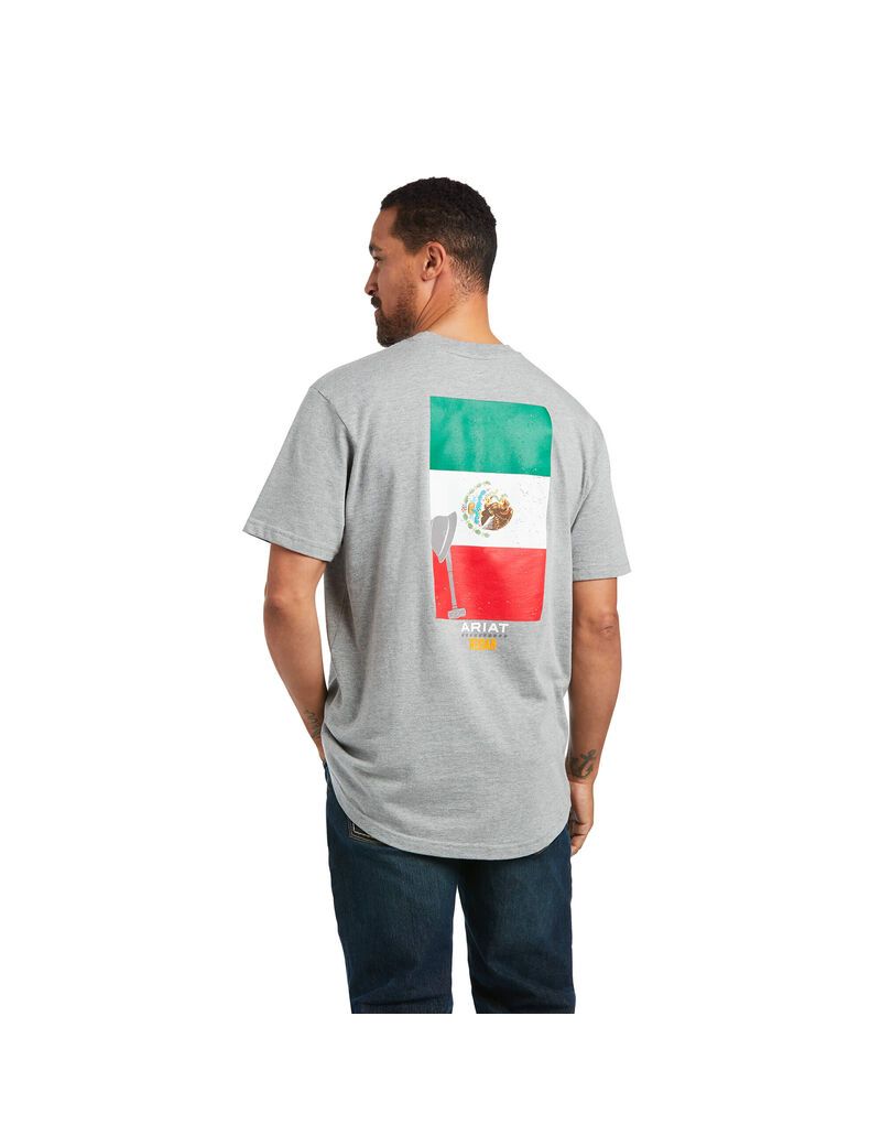 Vêtements De Travail Ariat Rebar Coton Strong Mexican Pride Graphique T Shirts Grise | BHA-5970973