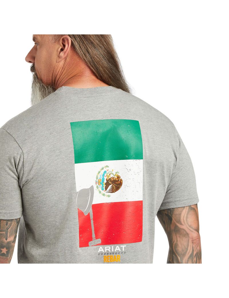 Vêtements De Travail Ariat Rebar Coton Strong Mexican Pride Graphique T Shirts Grise | BHA-5970973