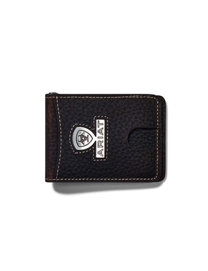 Portefeuilles Ariat Bifold Slim Staked Logo Marron | DFF-5370957