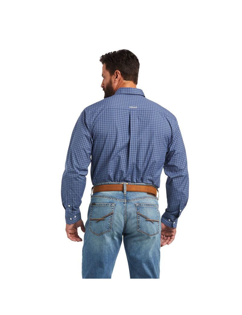 Chemises De Costume Ariat Pro Series Bryson Classiche Fit Grise Foncé Bleu | UBV-6945905