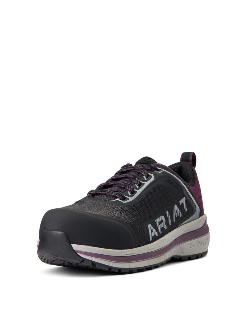 Bottes de Travail Ariat Outpace Composite Embout Sécurité Shoe Grise Violette | FDR-6531845