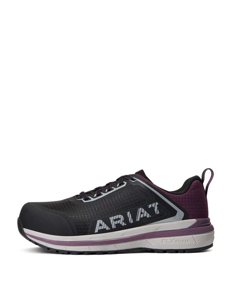 Bottes de Travail Ariat Outpace Composite Embout Sécurité Shoe Grise Violette | FDR-6531845