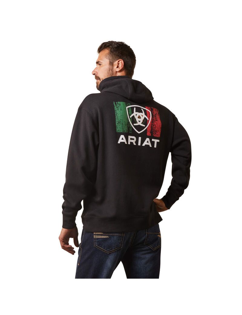 Sweat à Capuche Ariat Shield Mexico Noir | WNC-9738403