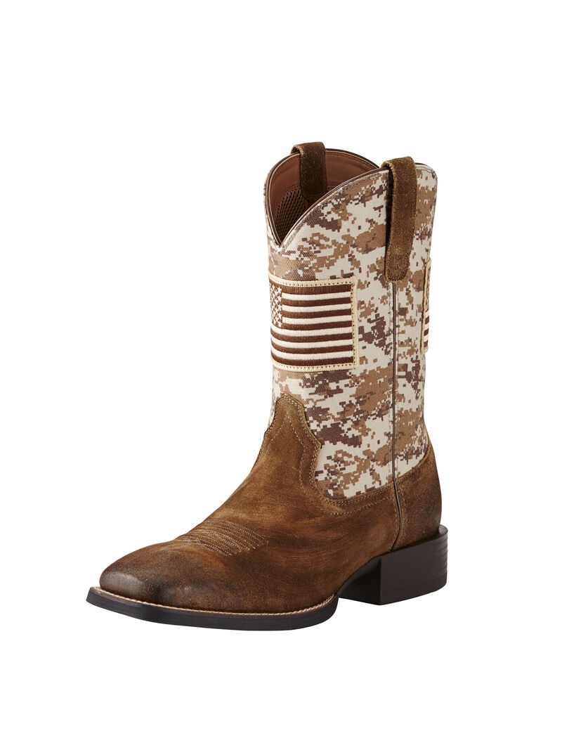 Bottes Western Ariat Sport Patriot Beige | WEV-6950654