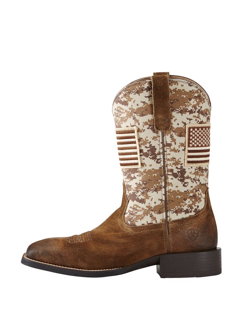 Bottes Western Ariat Sport Patriot Beige | WEV-6950654