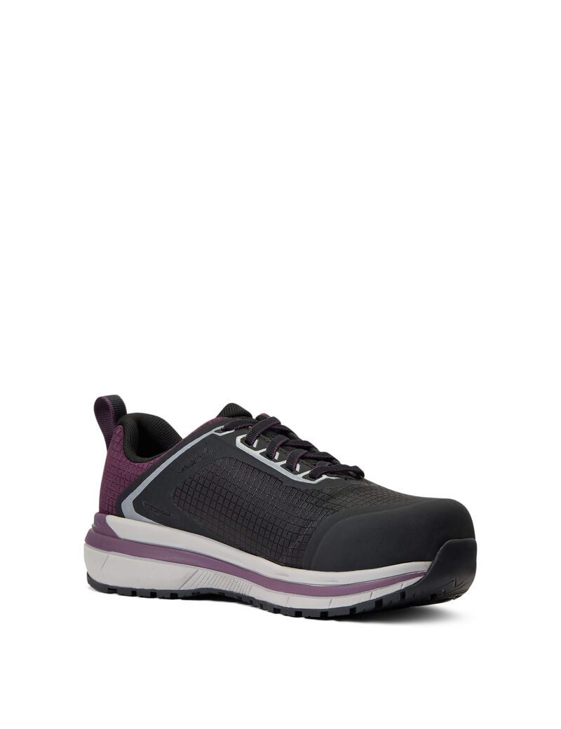 Bottes de Travail Ariat Outpace Composite Embout Sécurité Shoe Grise Violette | FDR-6531845