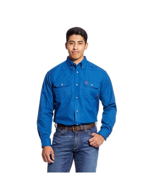 Chemises De Costume Ariat FR Featherlight Travail Bleu Royal Bleu | VDU-5500463