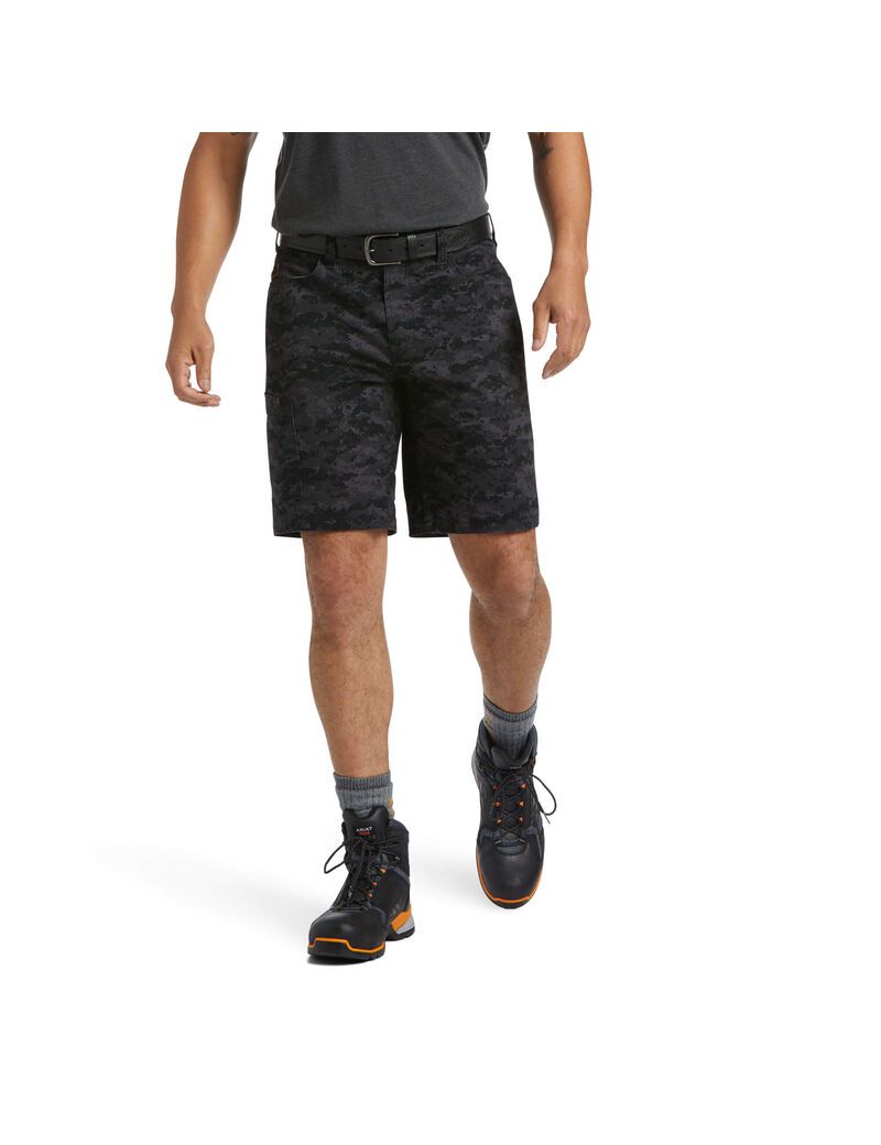 Shorts Ariat Rebar DuraStretch Made Tough Noir Camouflage | XVC-1227905