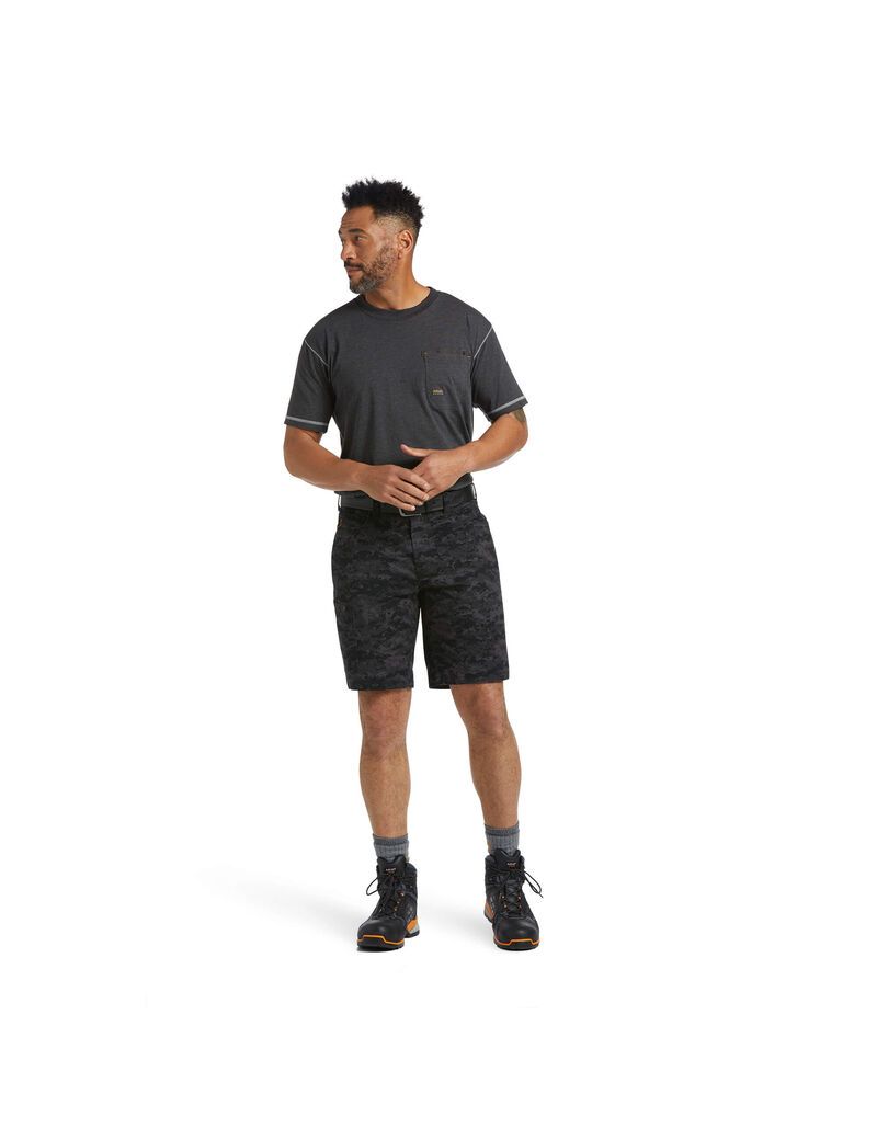 Shorts Ariat Rebar DuraStretch Made Tough Noir Camouflage | XVC-1227905