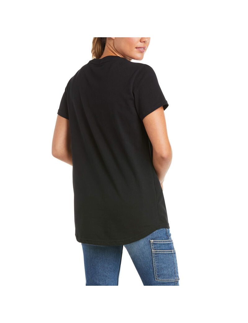 Vêtements De Travail Ariat Rebar Coton Strong V-Neck Top Noir | IEM-3118012