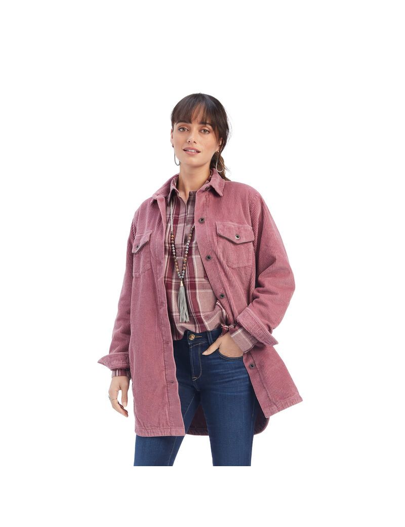 Vestes Ariat On the Run Shacket Shirt Rose | CUT-3085928