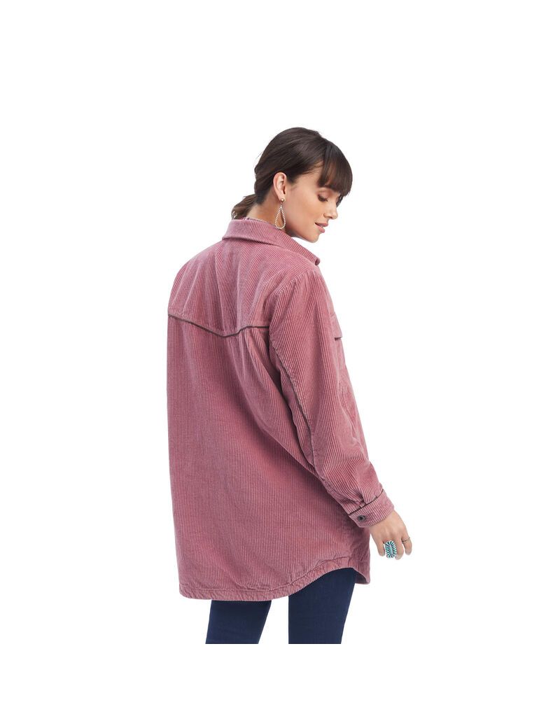 Vestes Ariat On the Run Shacket Shirt Rose | CUT-3085928