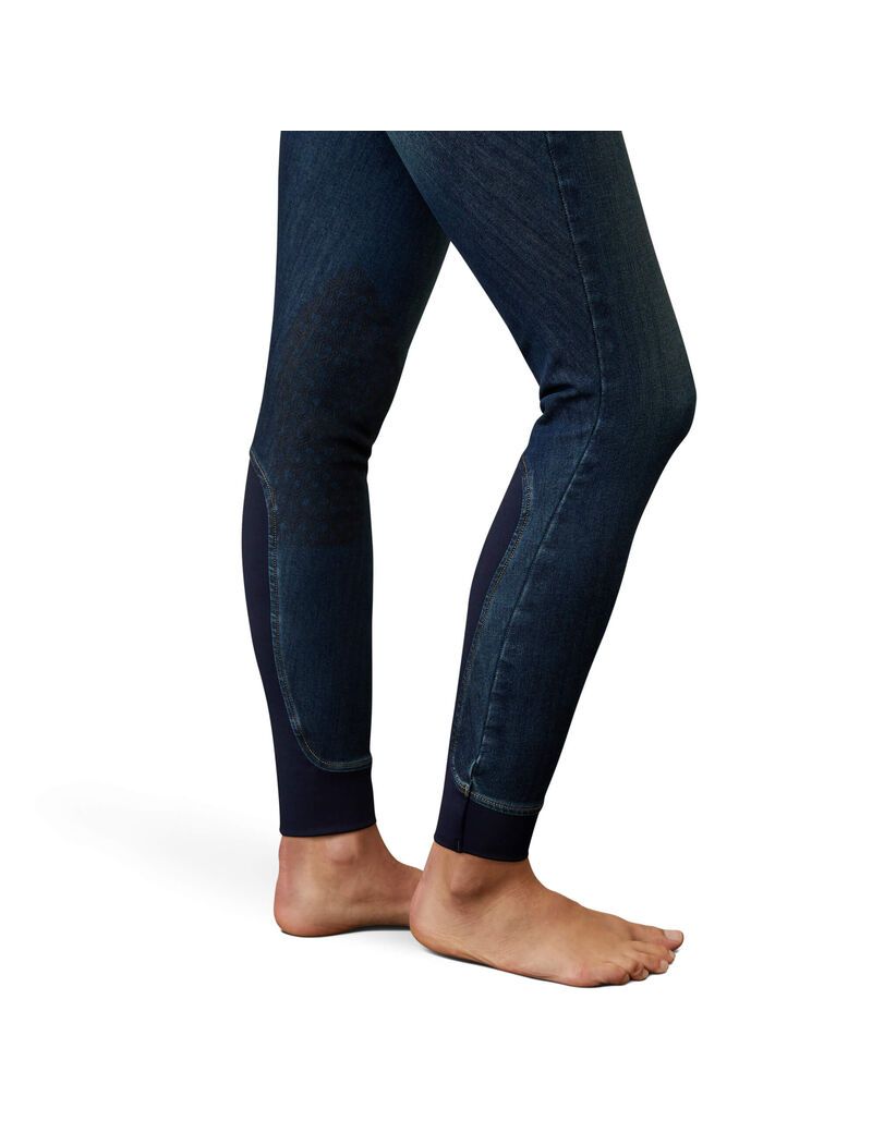 Pantalon Ariat Halo Denim Knee Patch Breech Bleu | GYD-7828305