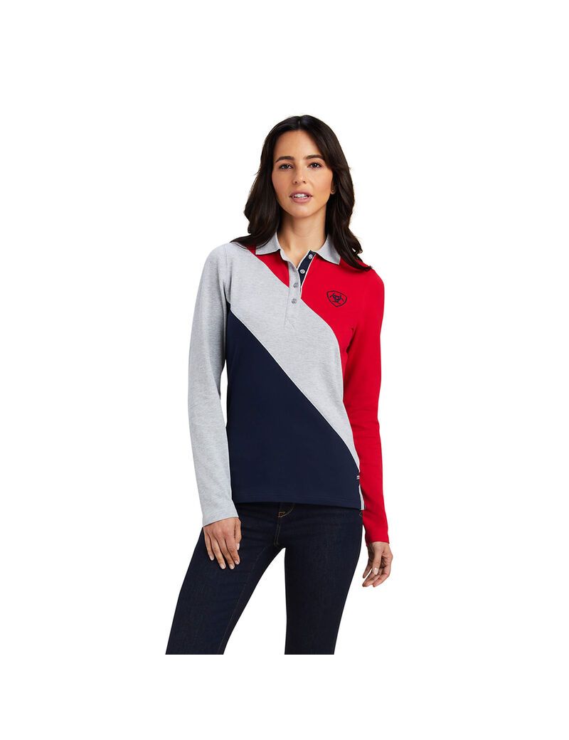 Polos Ariat Taryn Rouge Grise Bleu Marine | KON-8128545