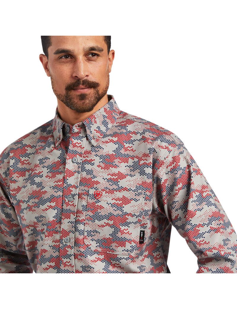 Chemises Ariat FR Geo Camo DuraStretch Travail Multicolore | XSJ-8876871