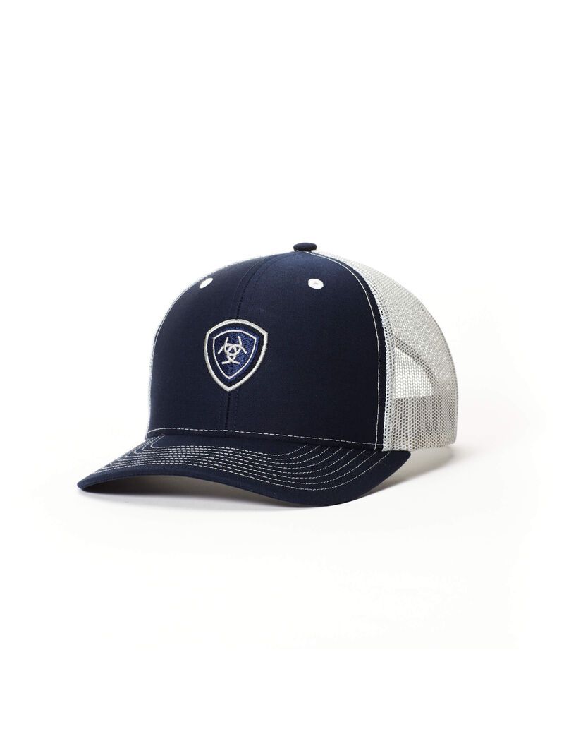 Chapeaux Ariat Shield Snapback Bleu Marine | HPM-0491108