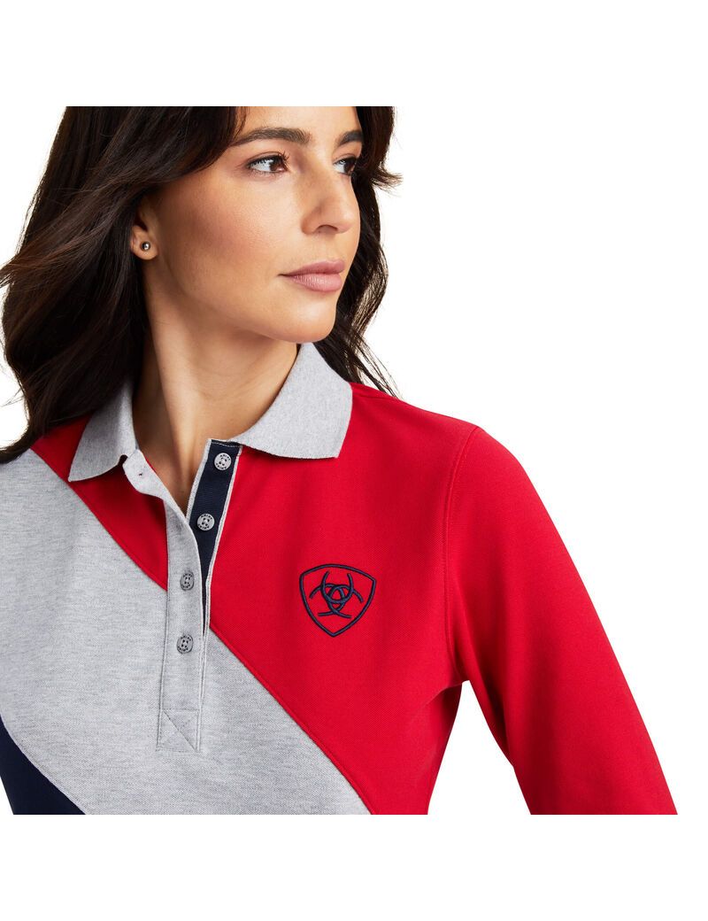 Polos Ariat Taryn Rouge Grise Bleu Marine | KON-8128545