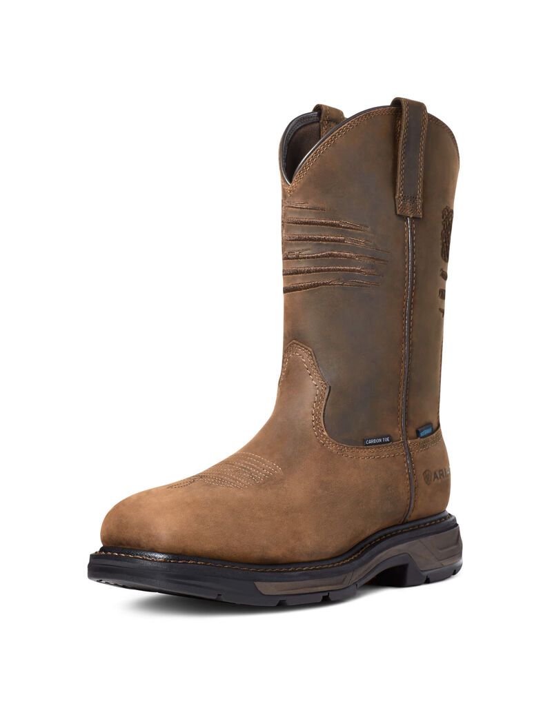 Bottes Imperméables Ariat WorkHog XT Patriot Carbon Embout Travail Marron | UZP-9413427