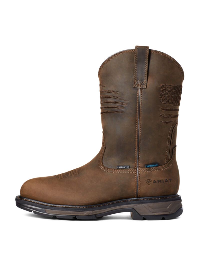 Bottes Imperméables Ariat WorkHog XT Patriot Carbon Embout Travail Marron | UZP-9413427