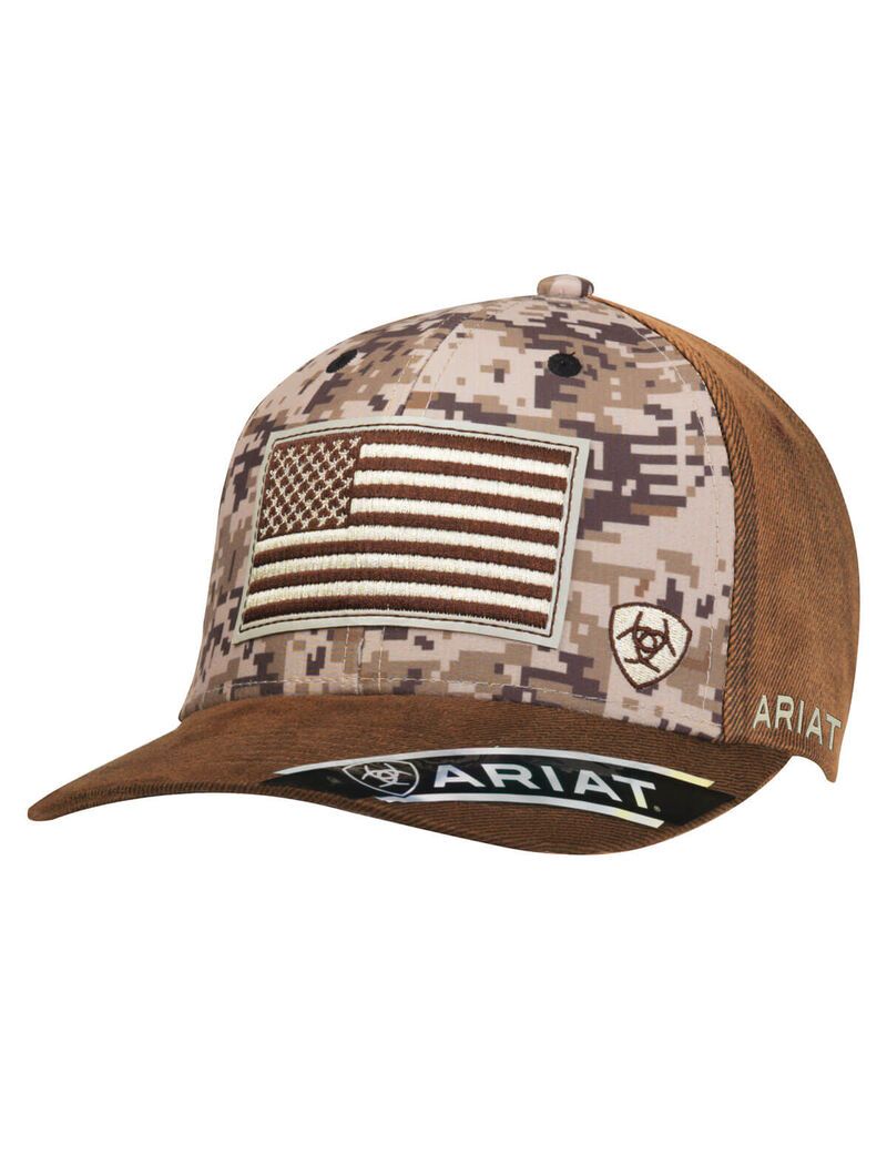 Casquettes Ariat Patriot Snapback Marron | PBS-4427431