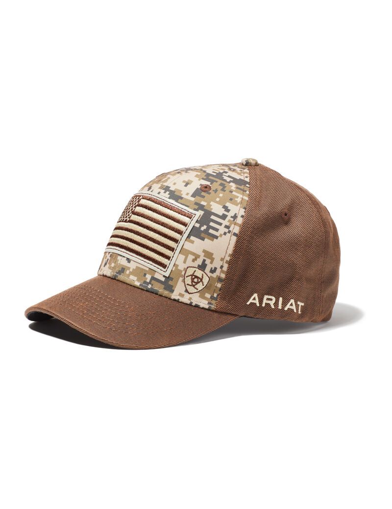 Casquettes Ariat Patriot Snapback Marron | PBS-4427431