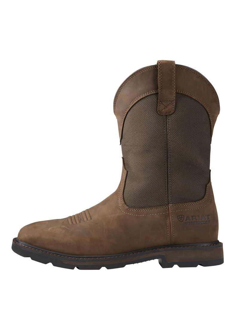 Bottes Imperméables Ariat Groundbreaker Larges Square Embout Steel Embout Travail Marron | PCJ-2038281