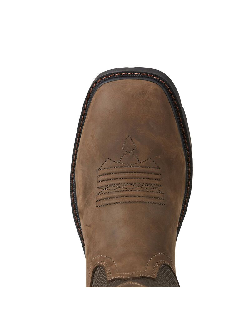 Bottes Imperméables Ariat Groundbreaker Larges Square Embout Steel Embout Travail Marron | PCJ-2038281